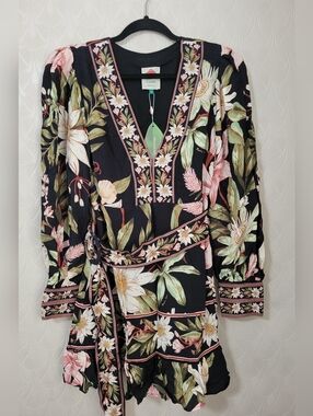 FARM Rio | Dresses | Farm Rio Green Ainika Flowers Mini Dress Size Xs |  Poshmark